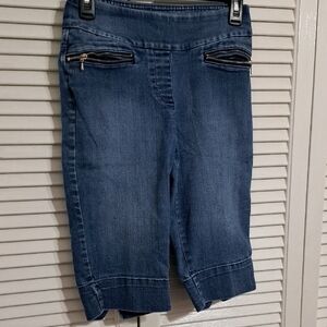 Westbound Blue Jean Shorts with Zipper Details